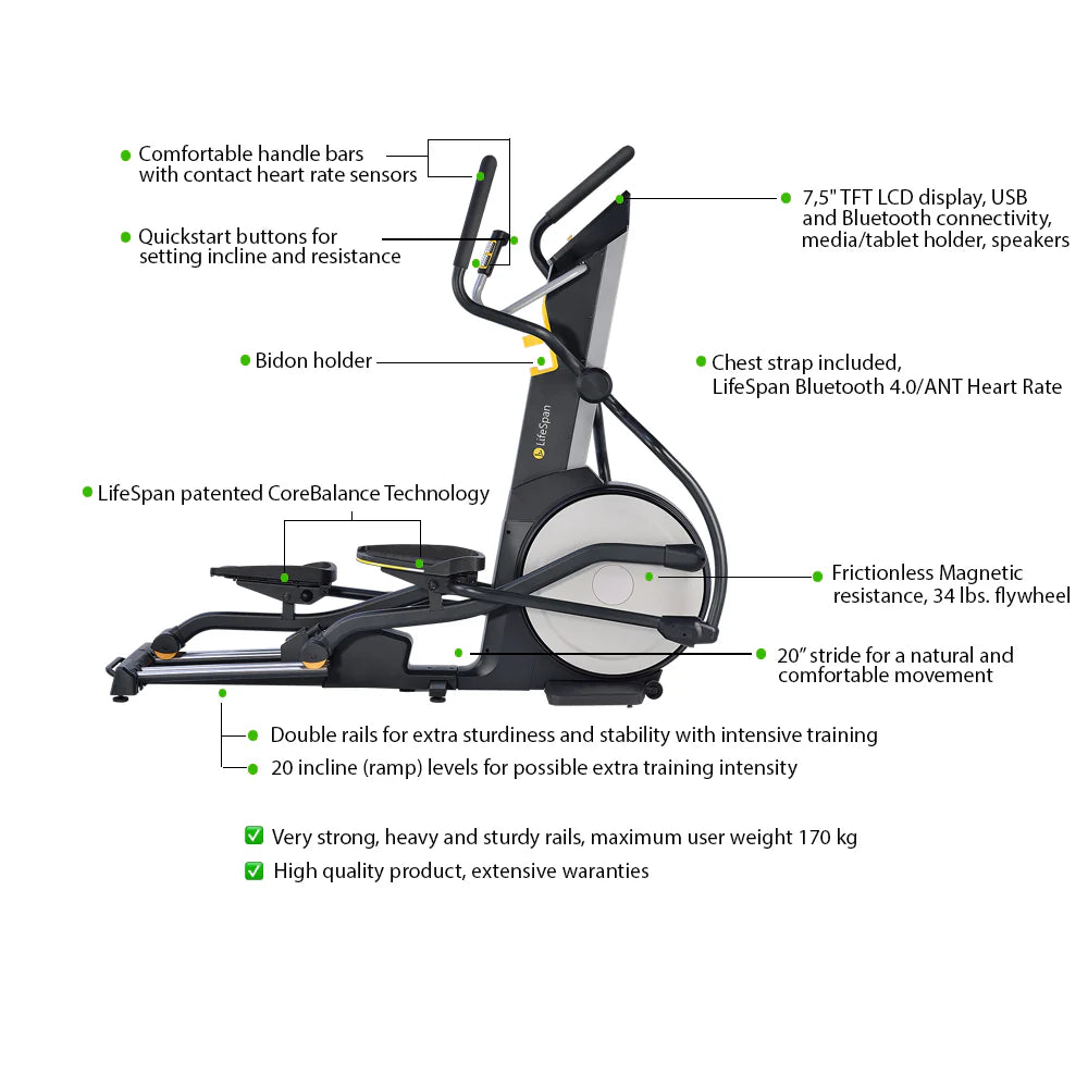 LifeSpan Fitness Elliptical Cross trainer E3i+