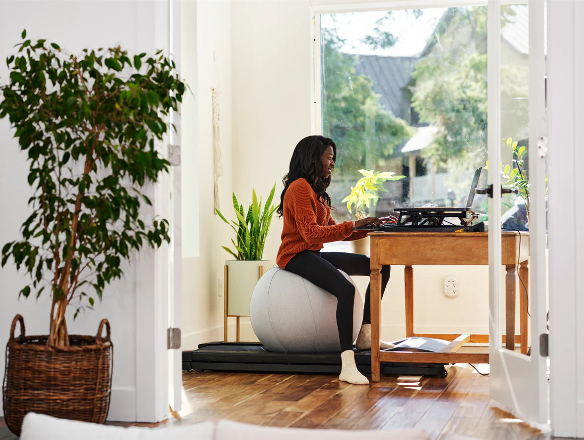 LifeSpan Fitness Workplace Office Chair Yoga Ball - Caramel Leather